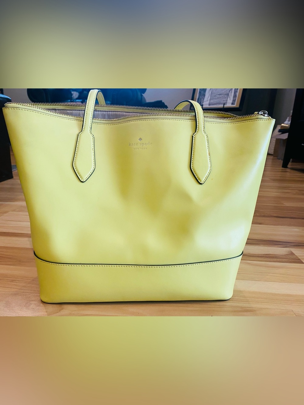 REHAB kate spade Lemon Yellow Leather Tote